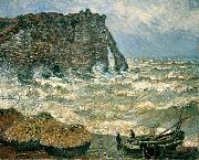Stormy Sea in Etretat Claude Monet